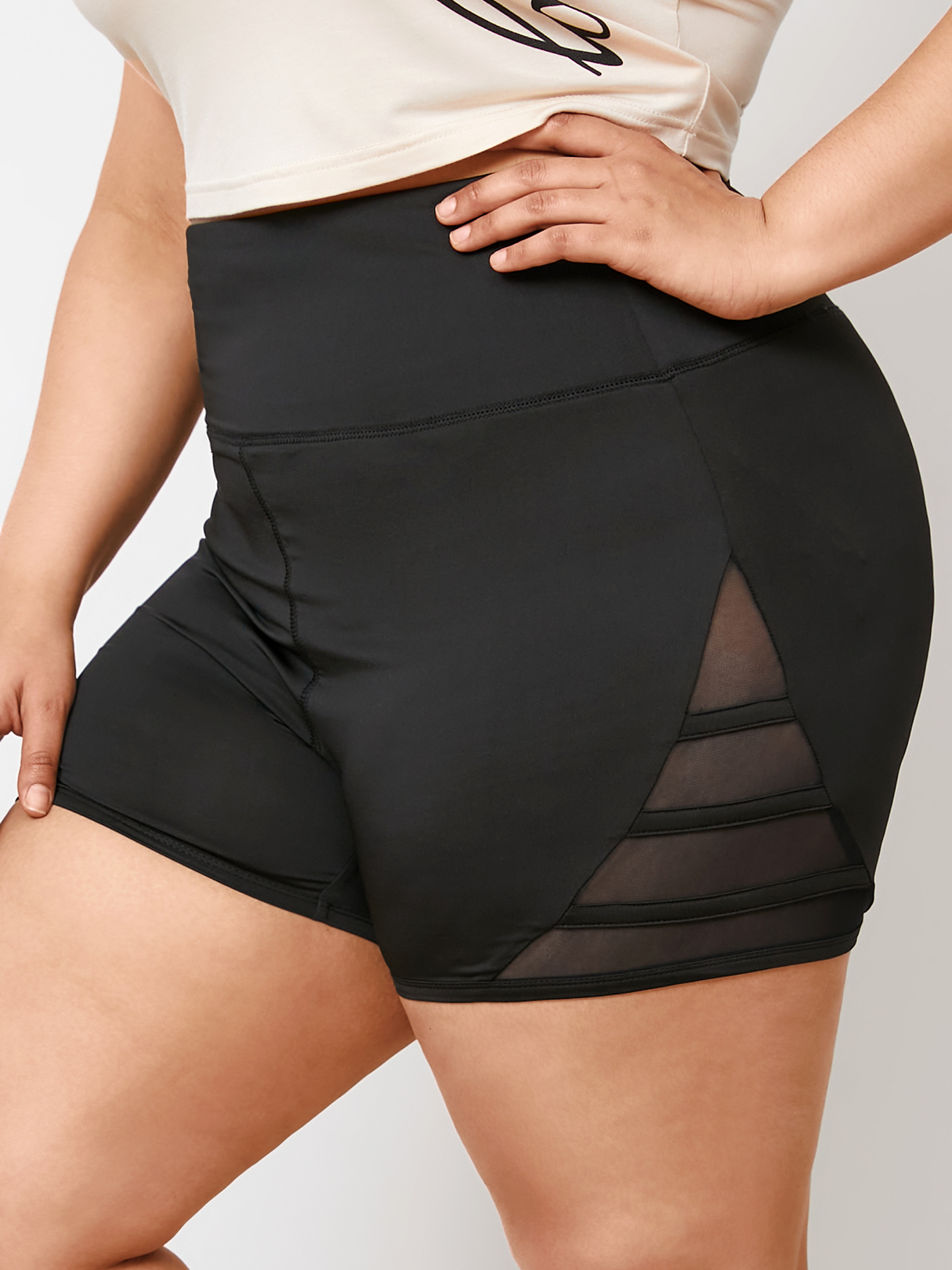 YOINS Plus Size Mesh Sporty Shorts