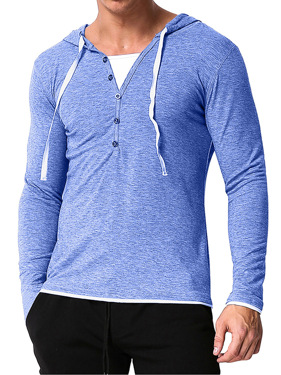 Men Autumn Casual Long Sleeve Sport Hooded Sweatshirt