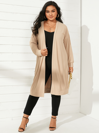 YOINS Plus Size Nude Long Sleeves Candigan